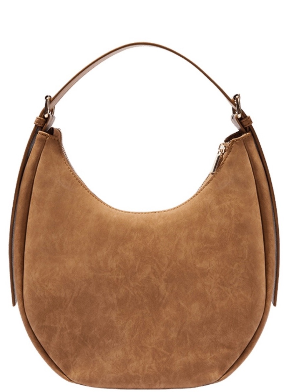 4th+ Reckless Una Faux Suede Camel / Light Brown Crescent Bag Purse NWT